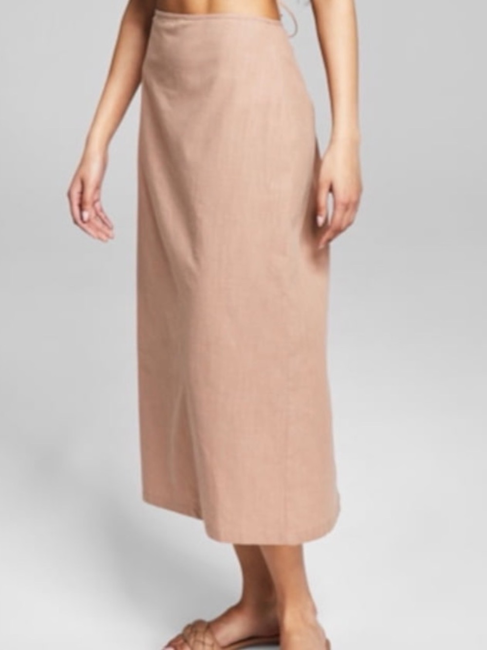 High-Rise Midi Skirt in Mauve-Taupe